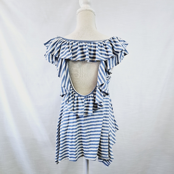 NWOT Free People Beach Stripe Ruffle Tank X-small - Picture 6 of 9